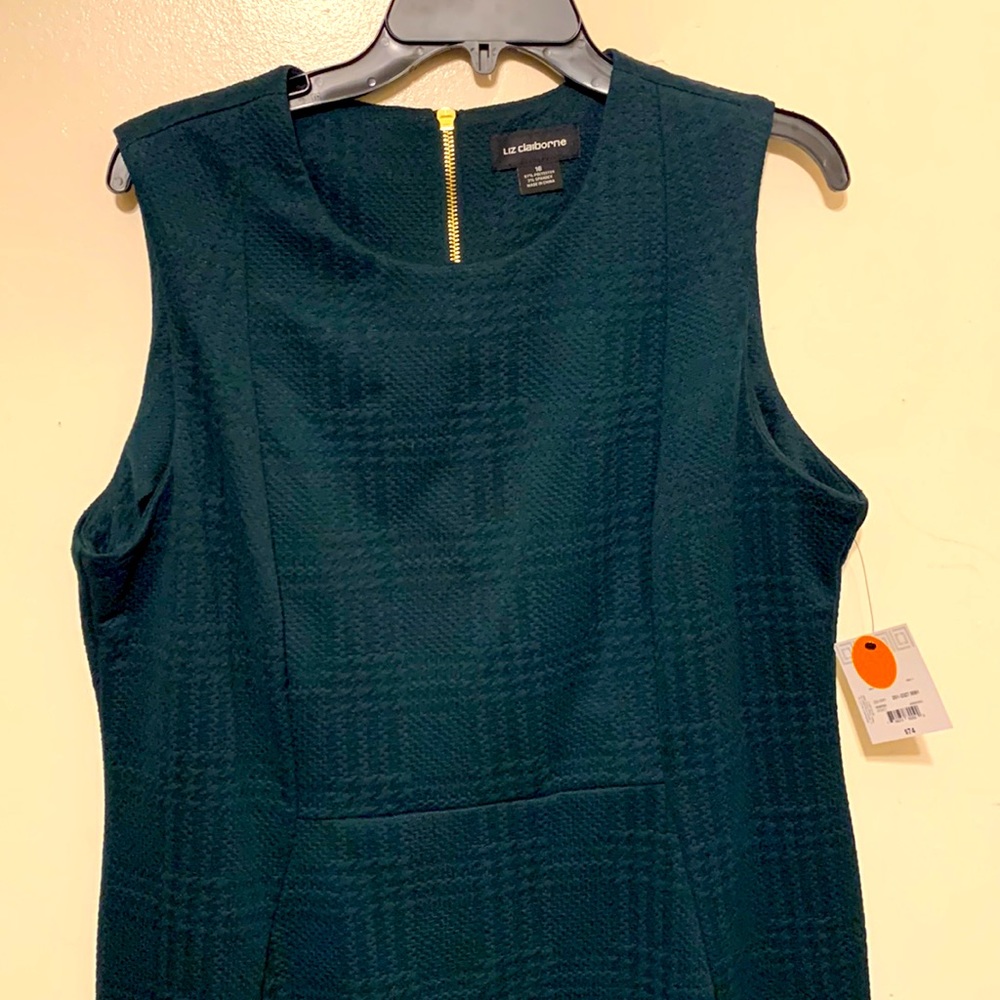 Liz Claiborne Green Plaid Sheath Dress